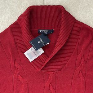 Daniel Cremieux Extra Fine 100% Merino Wool Sweater Red Cable Knit $150 NWT